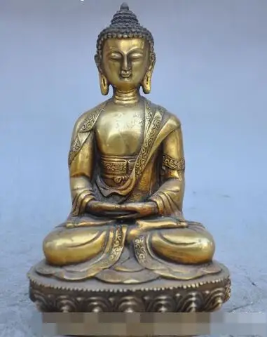 

S01221 8" tibet buddhism fane bronze Joss sakyamuni Shakyamuni Tathagata Buddha statue