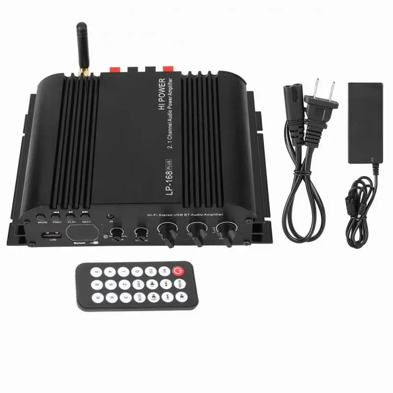 Home Car Bluetooth 2.1 Channel HiFi Bass Power Amplifier USB with