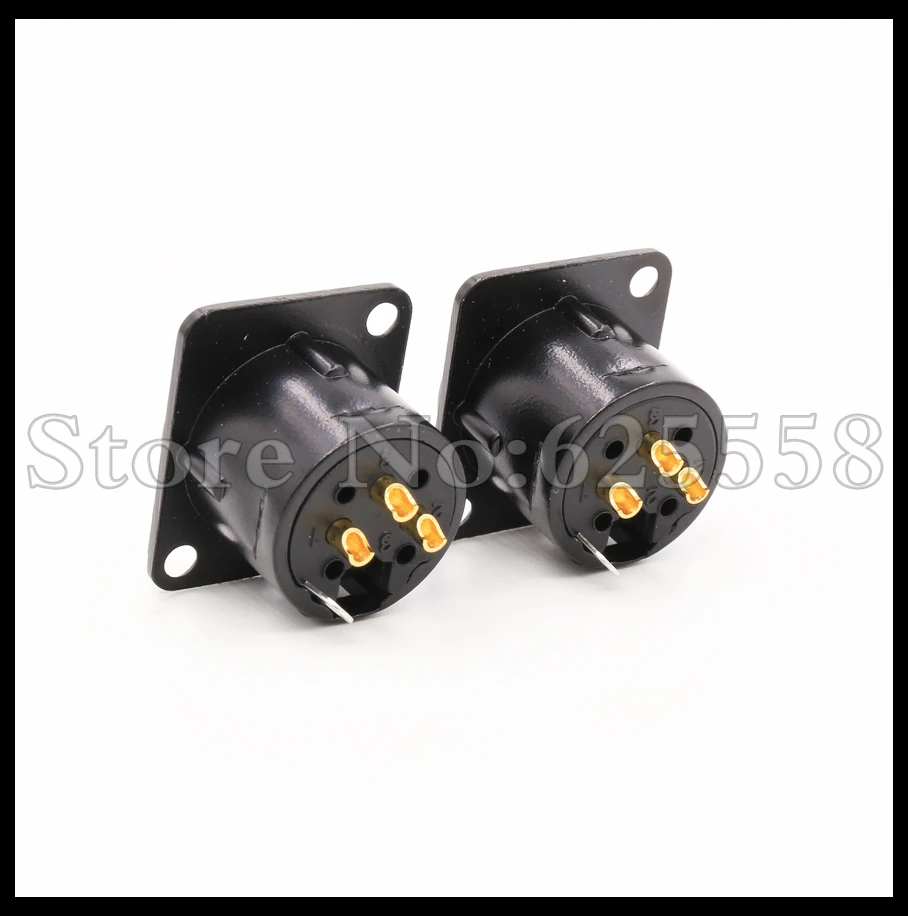 4pcs XLR Gold plated 3-Pin Male Chassis Panel Socket For CD Amplifier photo