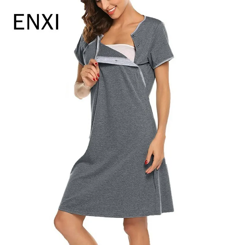 

Maternity Clothes Fashion Women Pregnants O-Neck Stripe Short Sleeve Maternity Dress Pregnancy Dress Casual Dress