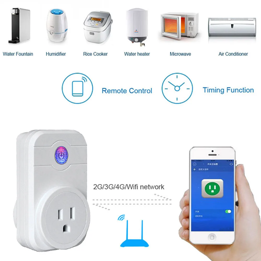 US Plug WIFI Smart APP Remote Control Timer Socket US Plug Home