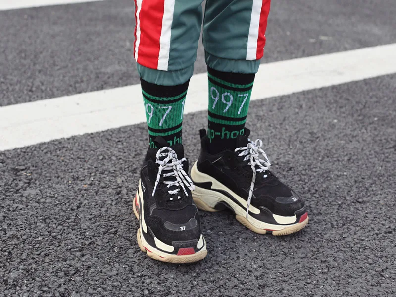 Новый оригинальный дизайн Корейская версия Harajuku модный бренд хип хоп длинные носки 1997 Улица пара носки скейтбордиста