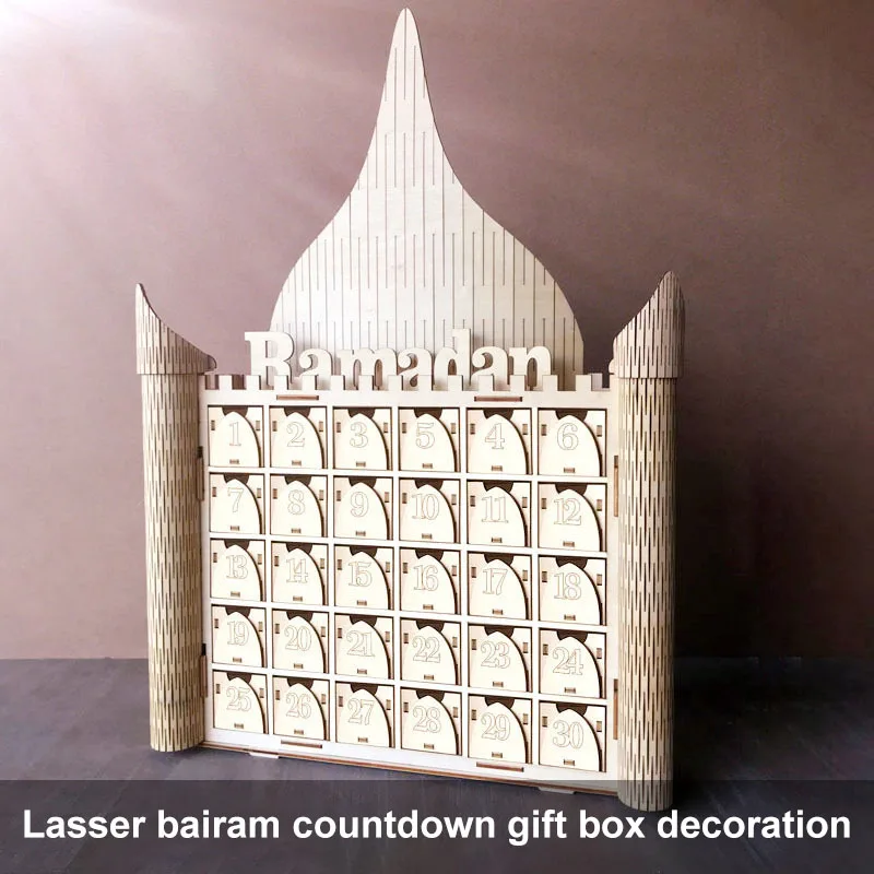 

Eid Mubarak DIY Muslim Palace Wooden Drawer Home Ornament for Countdown SDF-SHIP