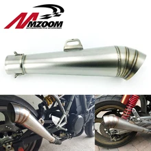 Универсальный 48,8 мм на входе Модифицированная мотоциклетная жареная трубка из нержавеющей стали для GP выхлопной трубы без наклейки