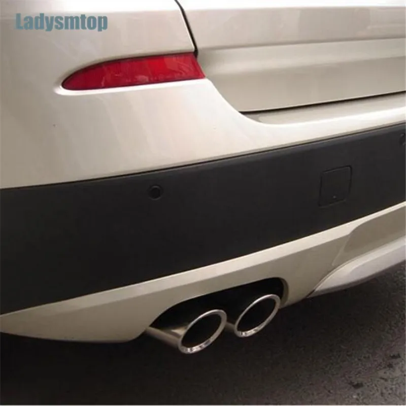 Ladysmtop 2 шт./компл. авто-Стайлинг Нержавеющая сталь Авто выхлопные трубы хвост выхлопная труба обтекатель Чехол для BMW X3