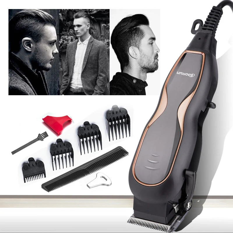 Tanie BaoRun profesjonalne spinki do włosów wyciszenie Ultra moc elektryczna do włosów trymer fryzjerski Salon maszyna do cięcia włosów dla mężczyzn z przewodem 220V