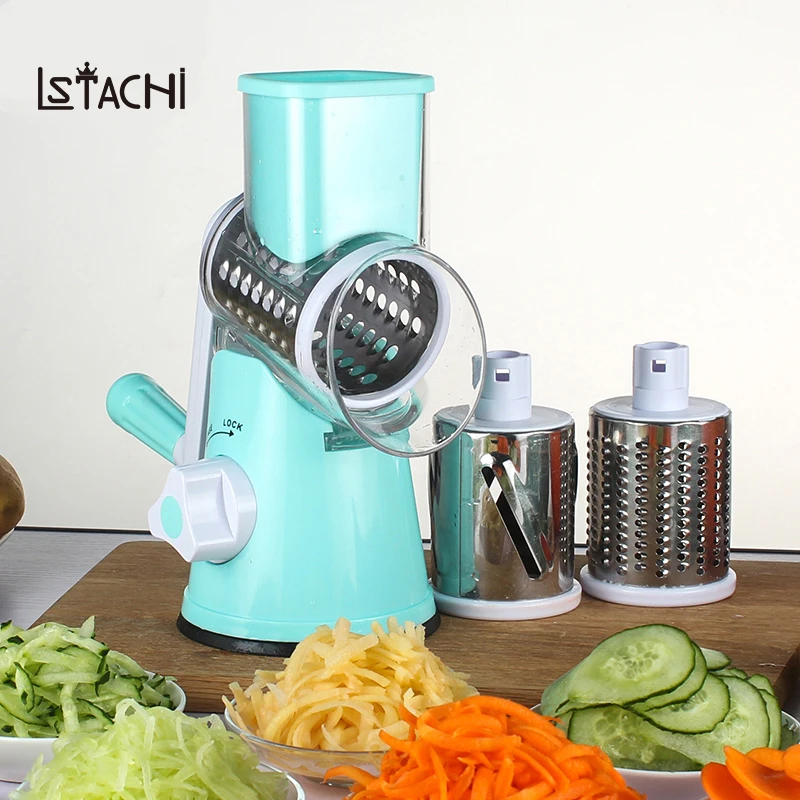 

LSTACHi Manual Vegetable Cutter Slicer Kitchen Accessories Multifunctional Round Mandoline Slicer Potato Cheese Kitchen Tool