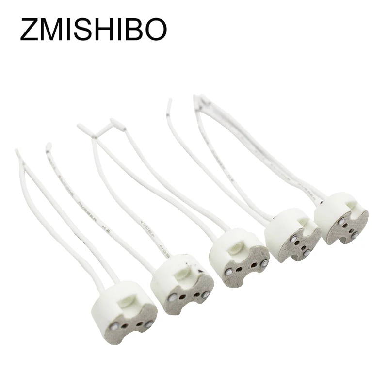 ZMISHIBO 10PCS MR16 GU5.3 Lamp Holder Socket Ceramic Lamp Base with