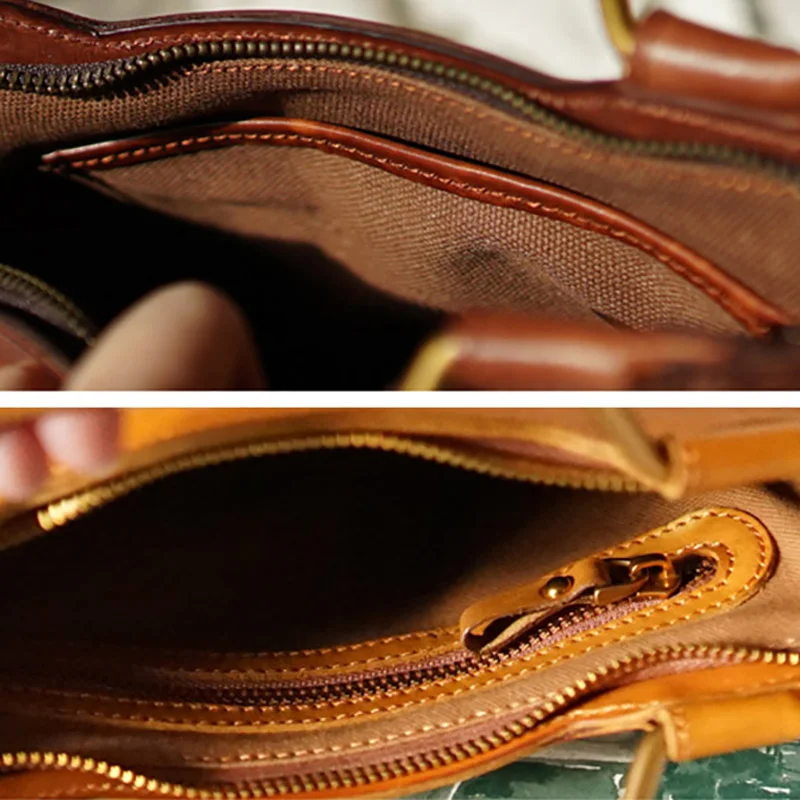 AETOO Handmade old shoulder oblique back handbag, lady leather oil wax woman crossbody bag, cowhide small retro tot bag