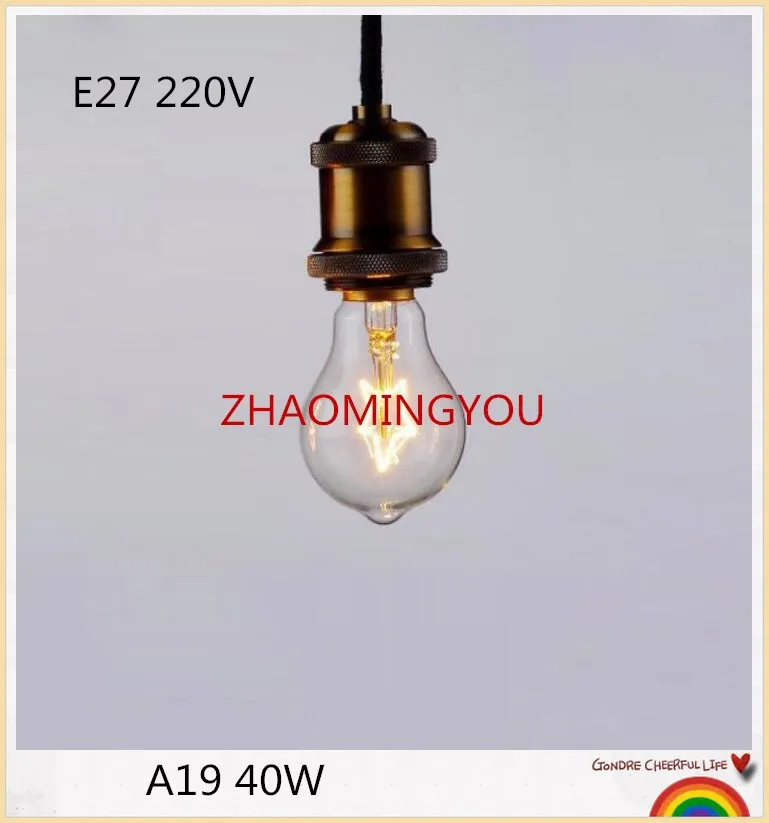YOU 10PCS Edison Bulbs A19 E27 40W 220V Incandescent Filament Retro Light For Pendant Lamp | Лампы и освещение