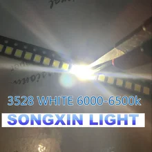 10000 шт. 3528 белый 1210 SMD СВЕТОДИОДНЫЙ CW PLCC-2 высокой мощности 0,06 Вт супер яркий 0,06 Вт светильник диоды холодный белый