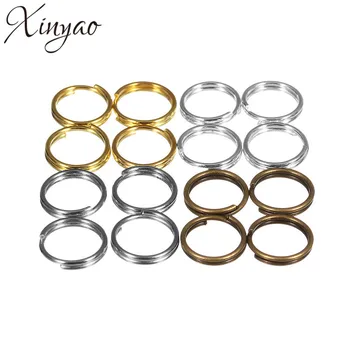 

XINYAO 200pcs/Lot 4 5 6 8 10 mm Copper Jump Rings Gold Silver Rhodium Color Split Rings Connectors For Diy Jewelry Making F906