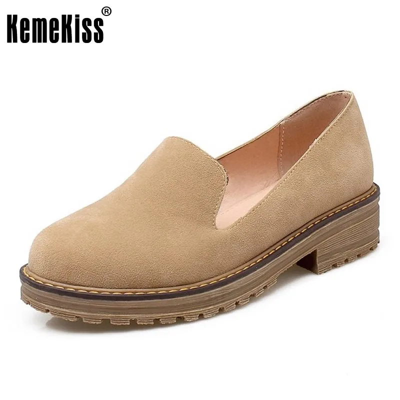 

KemeKiss Size 32-43 Women Basic Round Toe Pumps Concise Thick High Heels Shoes Women Daily Leisure Platform Office Lady Footwear