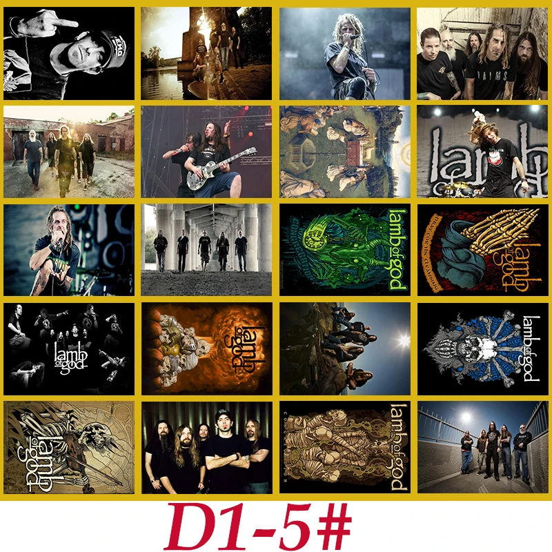 D1-5# Lamb of God Rock Festival Классическая серия наклеек 20/шт ПВХ художественная коллекция Граффити стикер s