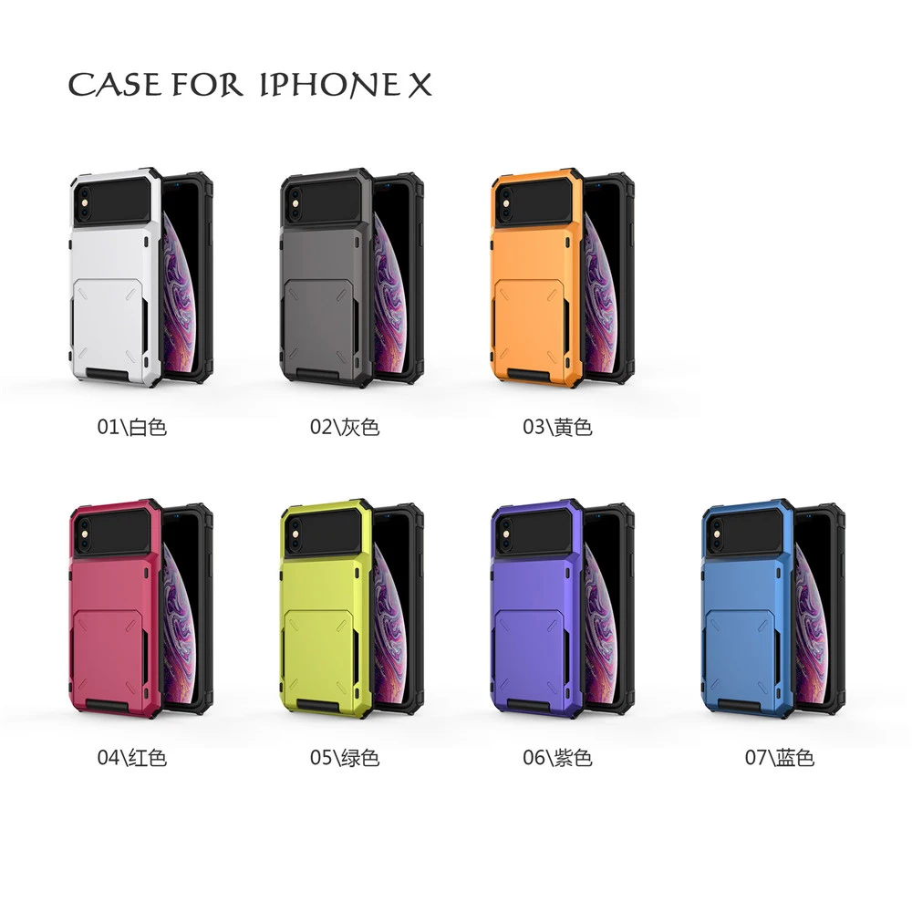 For iPhone XR Case X XS MAX Wallet Card Holder Cover Dual Layer Phone Case For iPhone XR 7 8 Plus 6 6S X se 2020 11 12 Fundas iphone 7 case