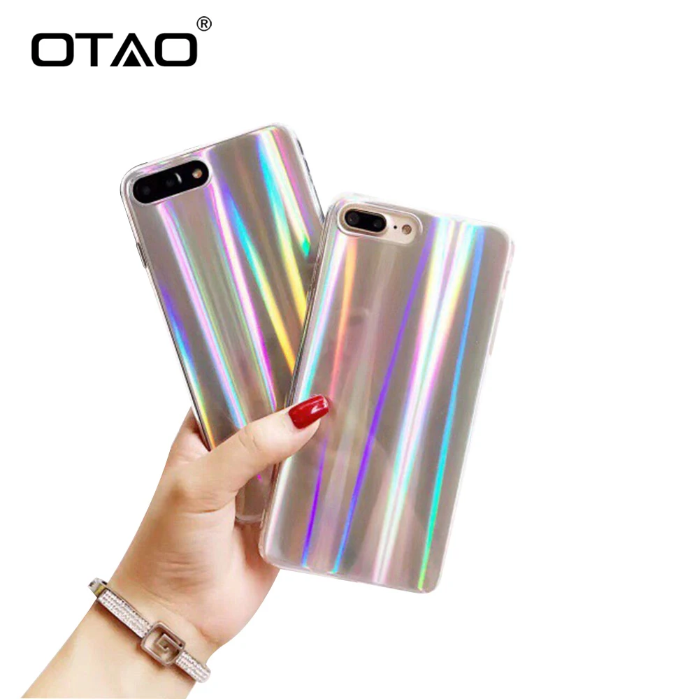 OTAO Colorful Phone Case For iPhone X 8 7 6S 6 Plus 5 5C 5S SE Ultra Thin TPU Rainbow Phone Back
