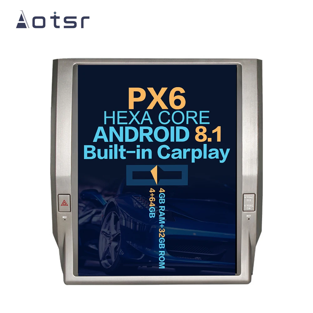 

Aotsr Tesla 12.1” Vertical screen Android 8.1 Car DVD Multimedia player carplay GPS Navigation For Toyota Tundra 2014-2018