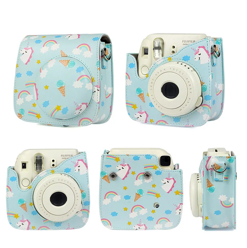 Пленка FUJIFILM Mini8/8+/9 Rainbow INS PU кожа Instax Единорог камера сумка защитный рукав PU упаковка для хранения с плечевым ремнем