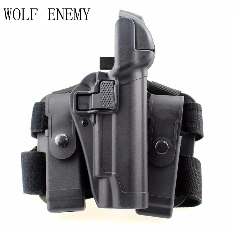 

Tactical Right Leg Thigh Hand Holster W/ Magazine Torch Pouch for Colt 1911