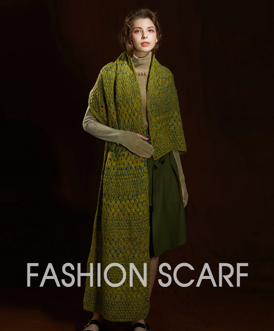 Winter Women Scarf Wool Knit Thick Scarves Female 2019 New Most Popular Design Shawls Warmer Women's Scarves Warm Ladies Scarf (1)