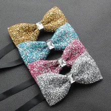 10 цветов Мода мужские высококачественные блестящие ювелирный горный хрусталь бабочка Gravatas свадебное платье бабочка Corbatas галстук-бабочка новинка