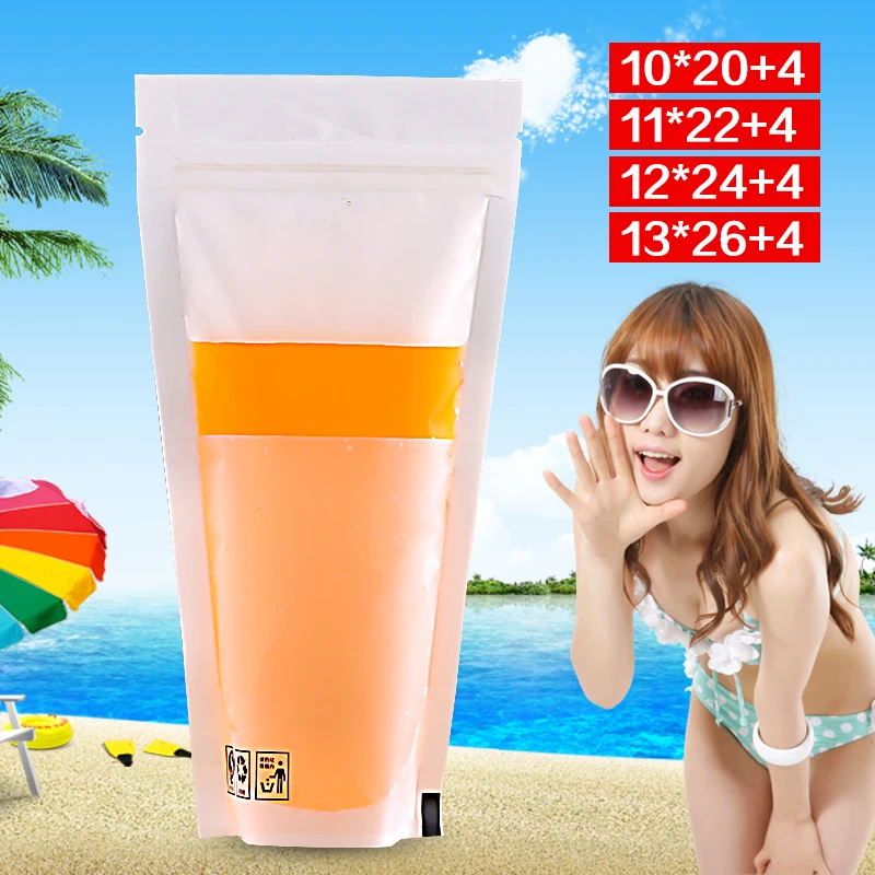 

WHOLESALE Matte Translucent Plastic Beverage Ziploc Bag, Juice Milk Coffee Tea Mocktail Bubbletea liquid ziplock bag 100PCS