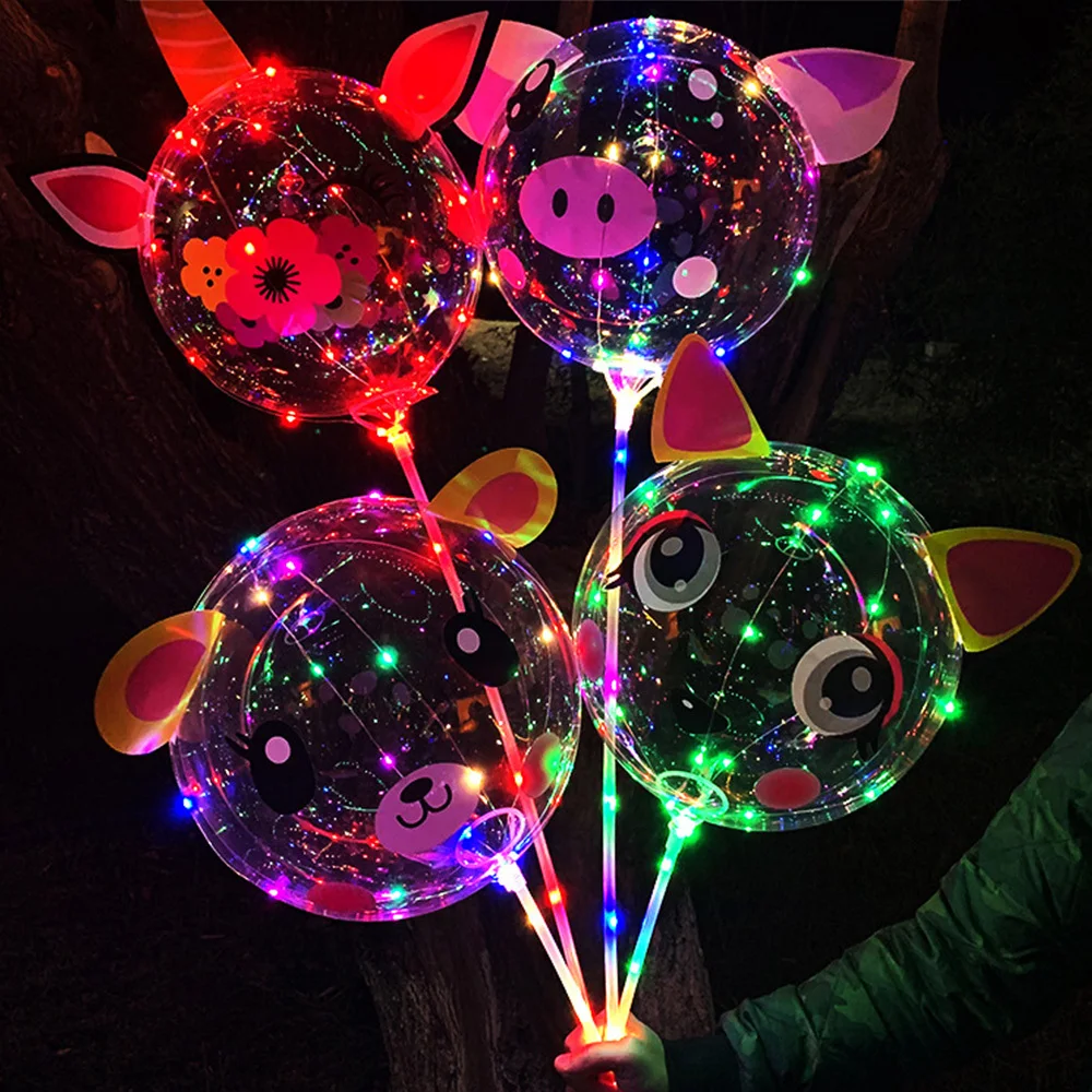 

Cartoon DIY LED Bobo Balloon Glowing Helium Ballons Kids Toy Gift Baby Birthday Party Led Balloons Wedding Bridal Shower Decors