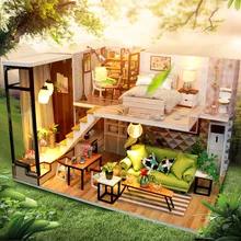 Diy Кукольный дом мебель детские игрушки Мини Кукольный дом деревянный дом мини-игрушки Детский год рождественский подарок игрушки