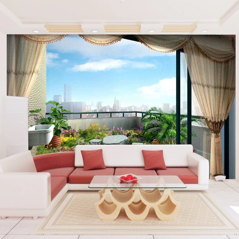 

large mural Mediterranean non-woven custom fabric wallpaper 3D stereoscopic personalized wall covering sofa landscape wallpaper