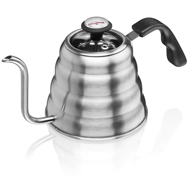

1L Works on Gas Drip Gooseneck Pour Over Coffee and Tea KettleTurkish Coffee Pot Mocha Moka Pot Koffiepot With Thermometer