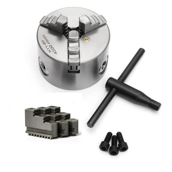 

3 Jaw K11-80 Mini LATHE Chuck Self-Centering K11-80 80mm 3 inch with Wrench & Screws Hardened Steel for Drilling Milling Machin