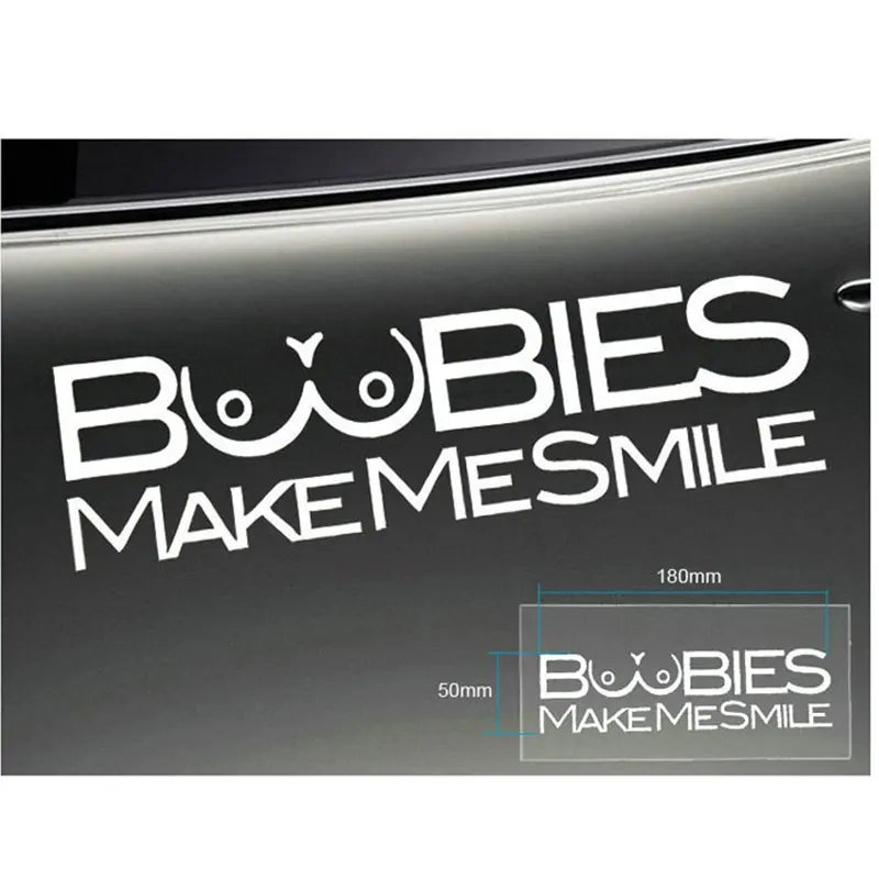 18*5 см BOOBIES MAKE ME SMILE забавная наклейка на машину мотоцикл наклейки autocollant de