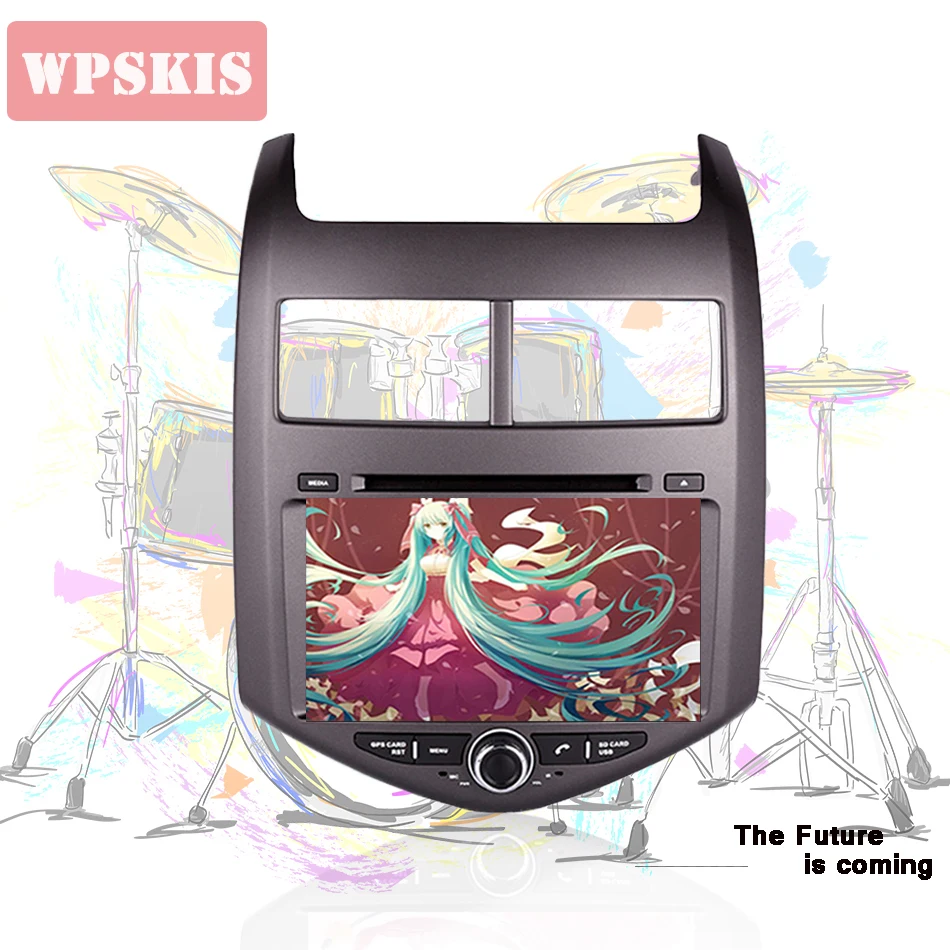 Top WPSKIS Android 9.0 Car gps navi av audio video dvd player head unit media pc tablet for Chevrolet Aveo 2011+ dab+ wifi rds swc 4