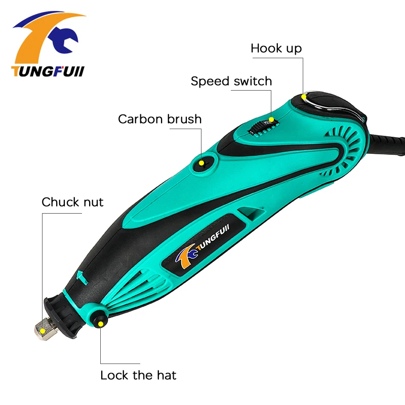Tungfull электрическая дрель мини роторная полировальная машинка шлифовальный инструмент Мини дрель Переменная скорость роторный электроинструмент электрический гравер