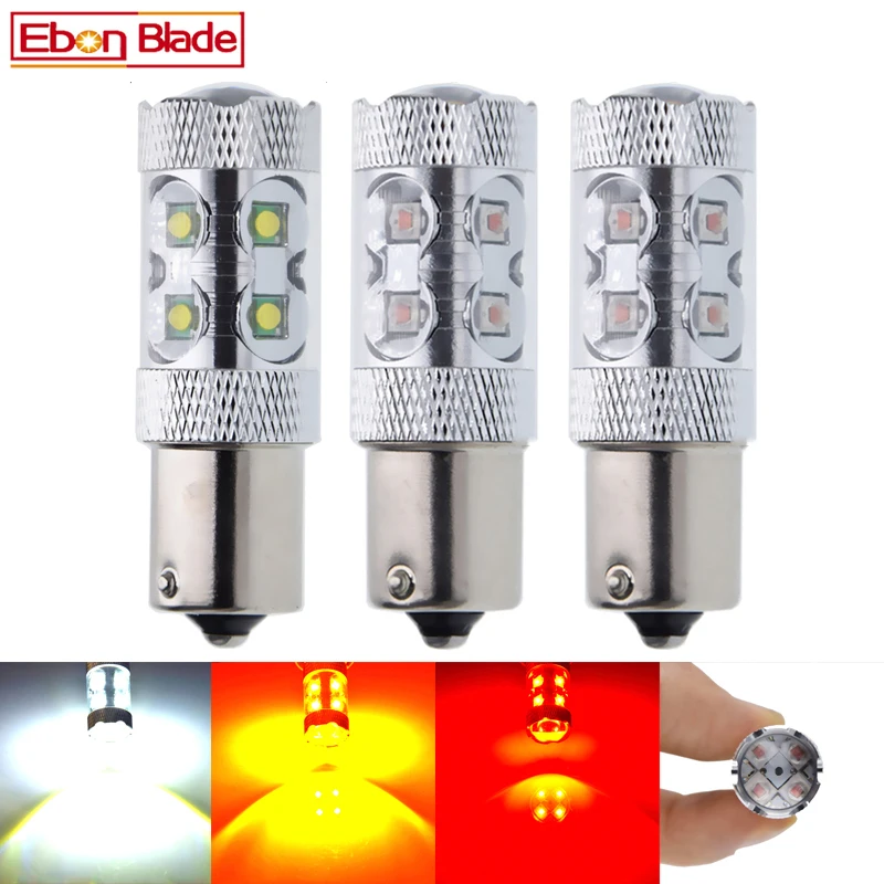 

2Pcs 1156 BA15S P21W Car Light XBD 60W LED Tail Brake Stop Reverse Bulb Auto Turn Signal Turning Lamp 12V 24V Yellow White RED