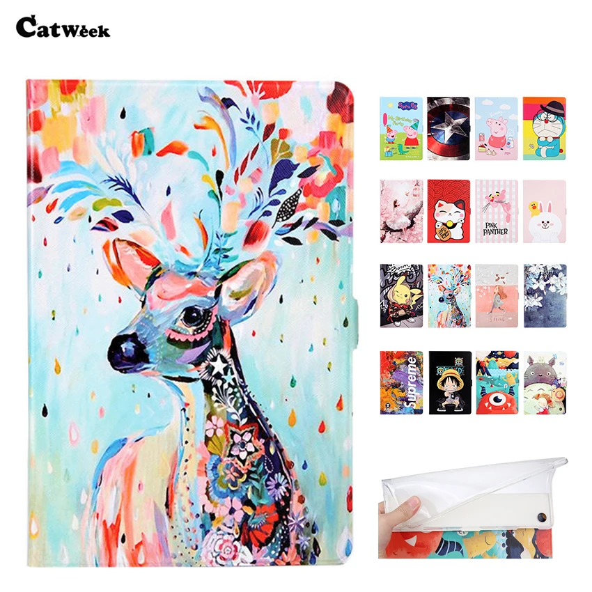 

Mediapad M5 Lite 10 PU Leather Case Cover Slim Colorful Print Smart Tablet Fundas For Huawei MediaPad M5 Lite 10.1'' Shell Skin