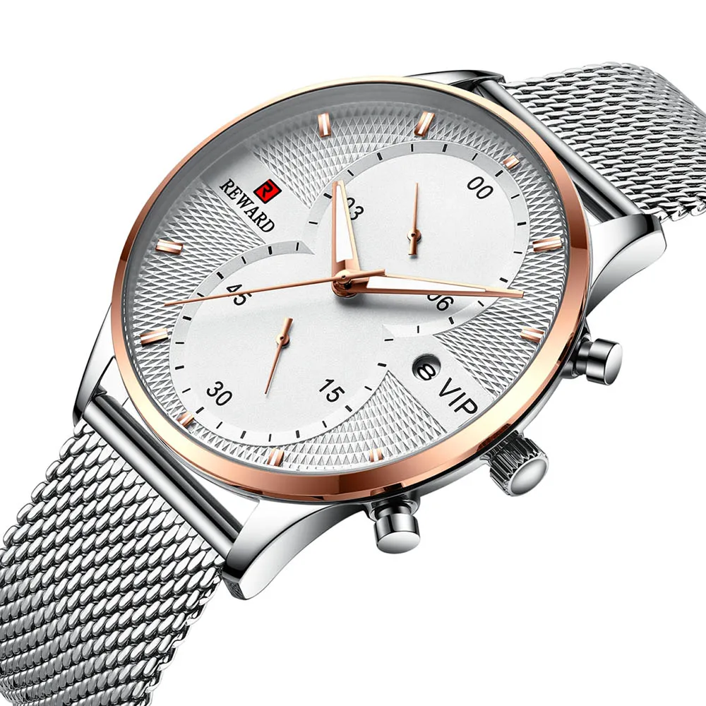 

Relogio Masculino VIP Wristwatch Mens Luxury Steel Man Watch Silver Function Chronograph Sports Clock Waterproof Military Watch