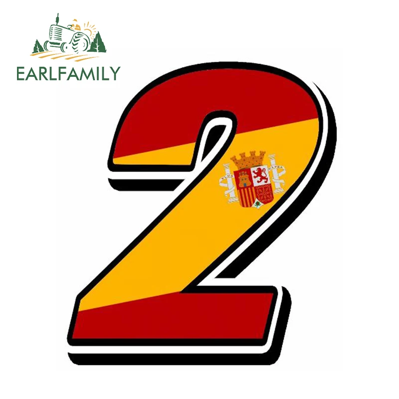 EARLFAMILY 13 см x 10 гоночные цифры виниловые наклейки с испанским флагом Мотокросс