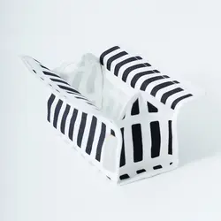 Простой Черный и белый Tissue Box Ткань держатель для салфеток сиденье Тип дома ткани автомобиля случае Салфетки для лица для украшения дома