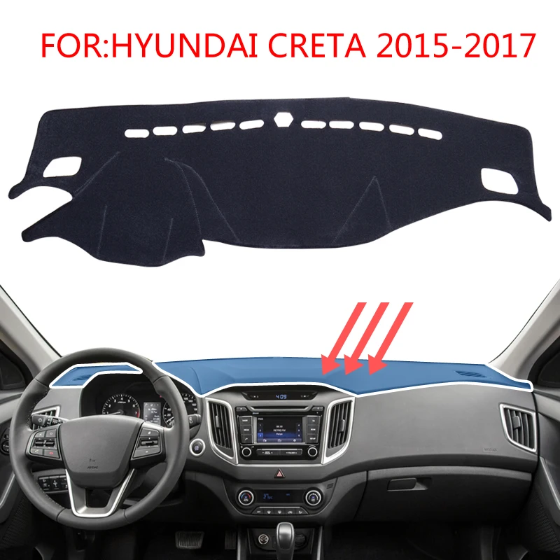 Smabee тире коврик Dashmat черный ковер Обложка для HYUNDAI CRETA IX25- Солнцезащитная изоляция