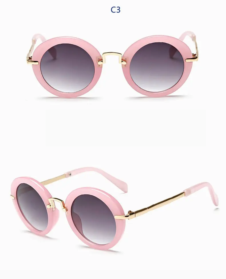 Mearknon Новое поступление круглый прекрасные солнечные очки для детей девочек модные очки защитные очки детские очки розовый цвет