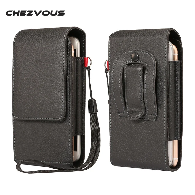 

CHEZVOUS Men Fashion Belt Clip Case Pouch for Samsung S8 plus Note 5 4 3/s7 edge/s6 edge plus Dual Pouch for iPhone 6 6s 7 plus