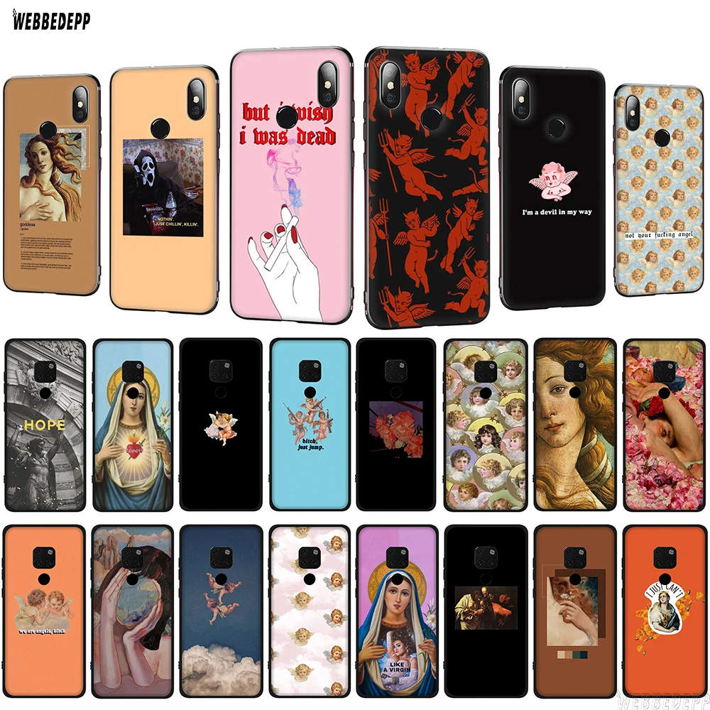 

WEBBEDEPP Devil angel TPU Cover for Huawei P10 P20 P30 Lite Pro Mate 10 20 Lite P Smart 2019 Soft Case