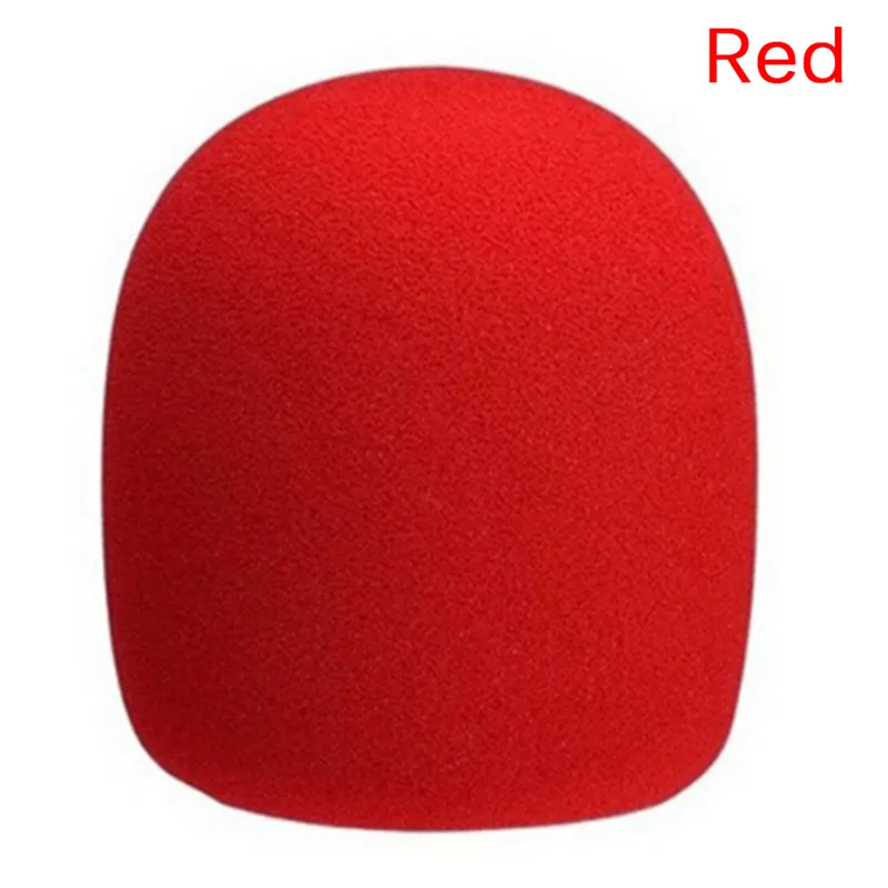 2 шт ручной пенка для микрофона чехол для микрофона Профессиональная студия ветрового стекла защитная решетка щит мягкая губка шапка с микрофоном - Цвет: Красный
