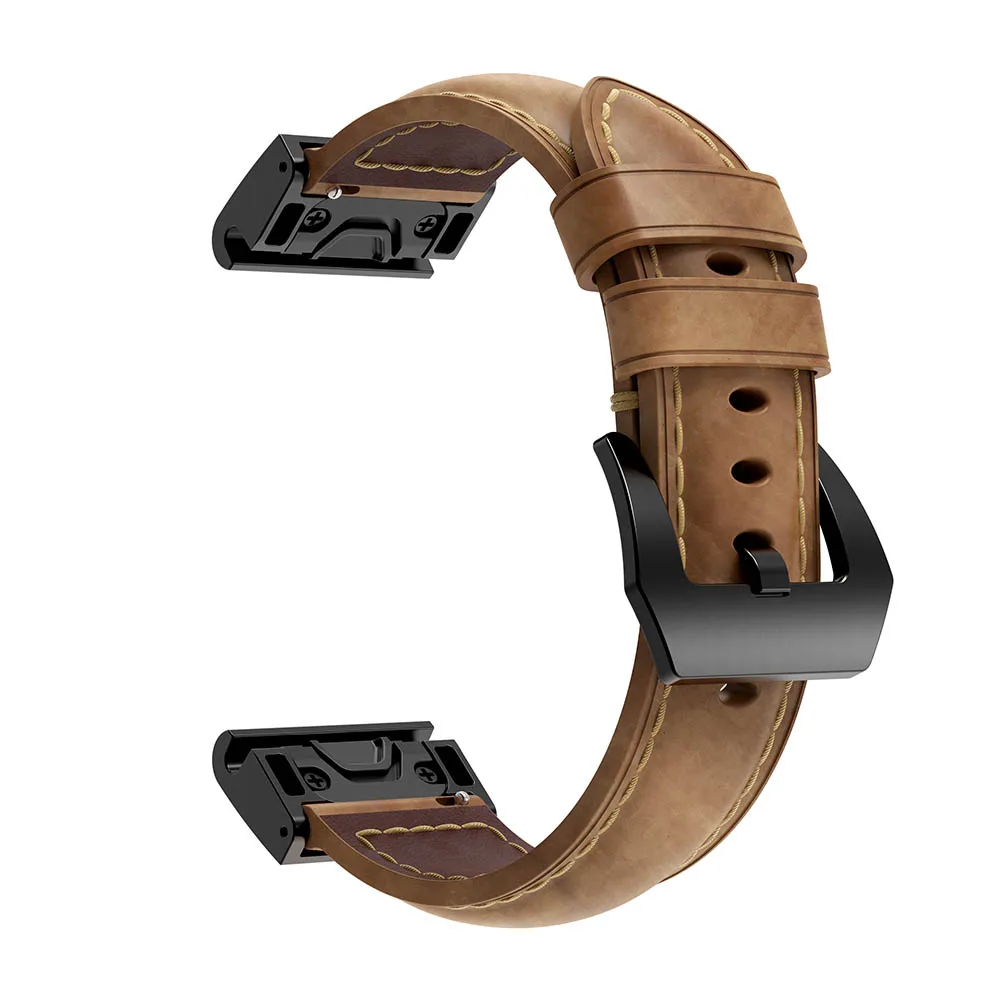 Billig Leder Band Armband Armband für Garmin Fenix 5 5X 5S Plus 6 6X 6S smart Armband 20mm 22mm 26mm Quick Fit Armband Strap
