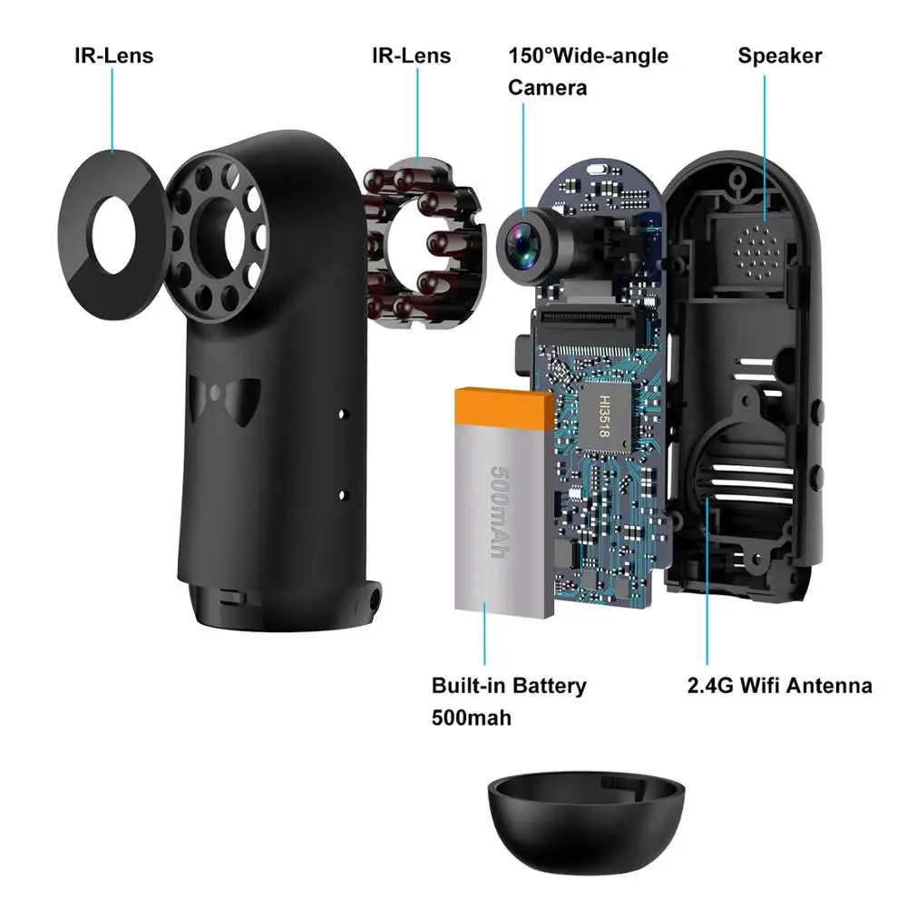 Мини Wi Fi IP камера Full HD 1080P с беспроводным дистанционным управлением секретная