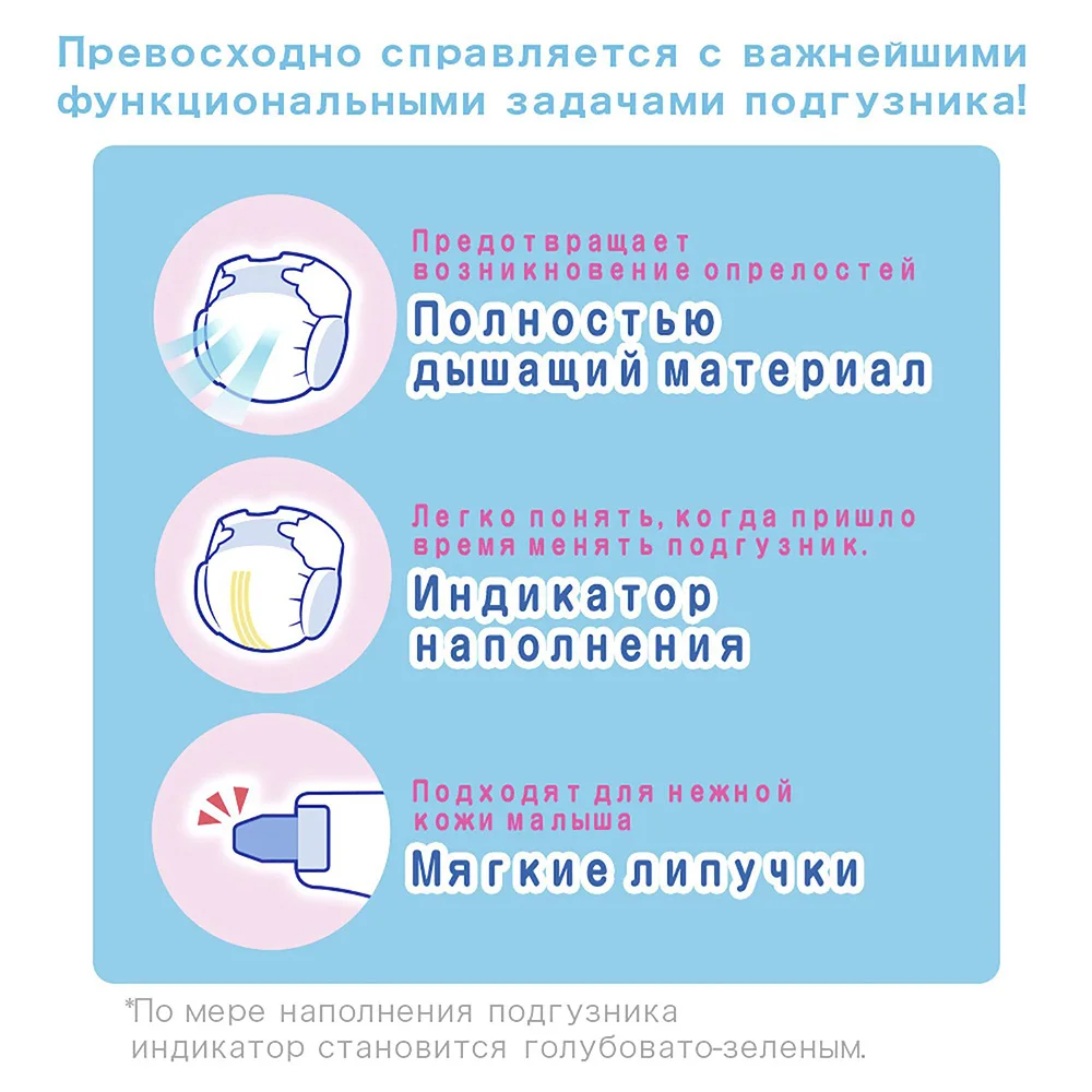 Подгузники MOONY S(4-8 кг), 24 шт