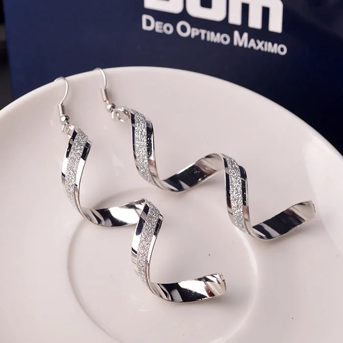 Personality Scrub Joker Spiral Geometric Earrings Scrub Earrings Fashion Jewelry