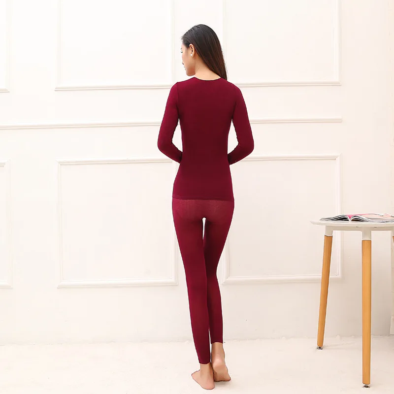 Jerrinut Warm Long Johns Thermal Underwear For Women  Winter Clothing Suit Female Long Johns Cotton Sexy Thermal Underwear Set