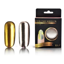 E& A набор из 2 коробок, горячее серебро, золото, пигмент для ногтей, сделай сам, дизайн ногтей, украшение, пыль, порошок для ногтей, зеркало